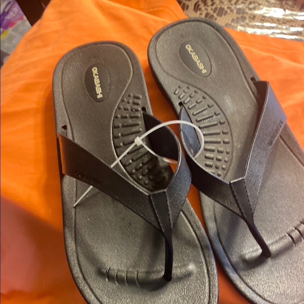 Oka-B Black Flip Flops